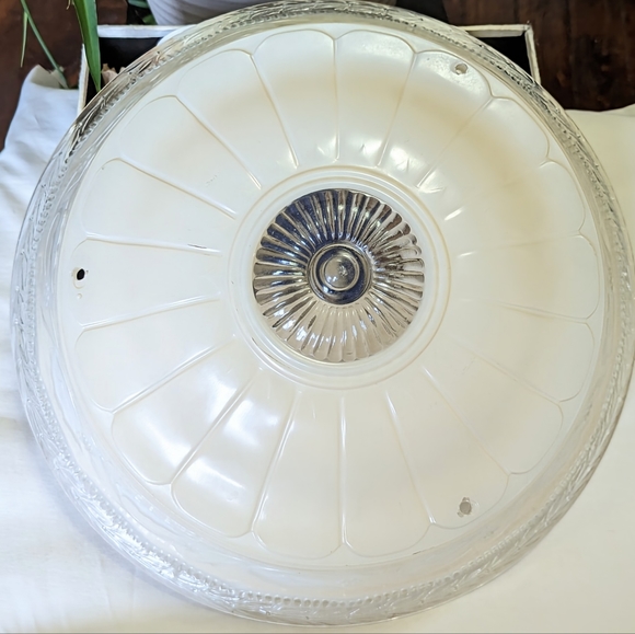 1930s Heavy Glass 3-Hole Light Cover - Picture 5 of 10